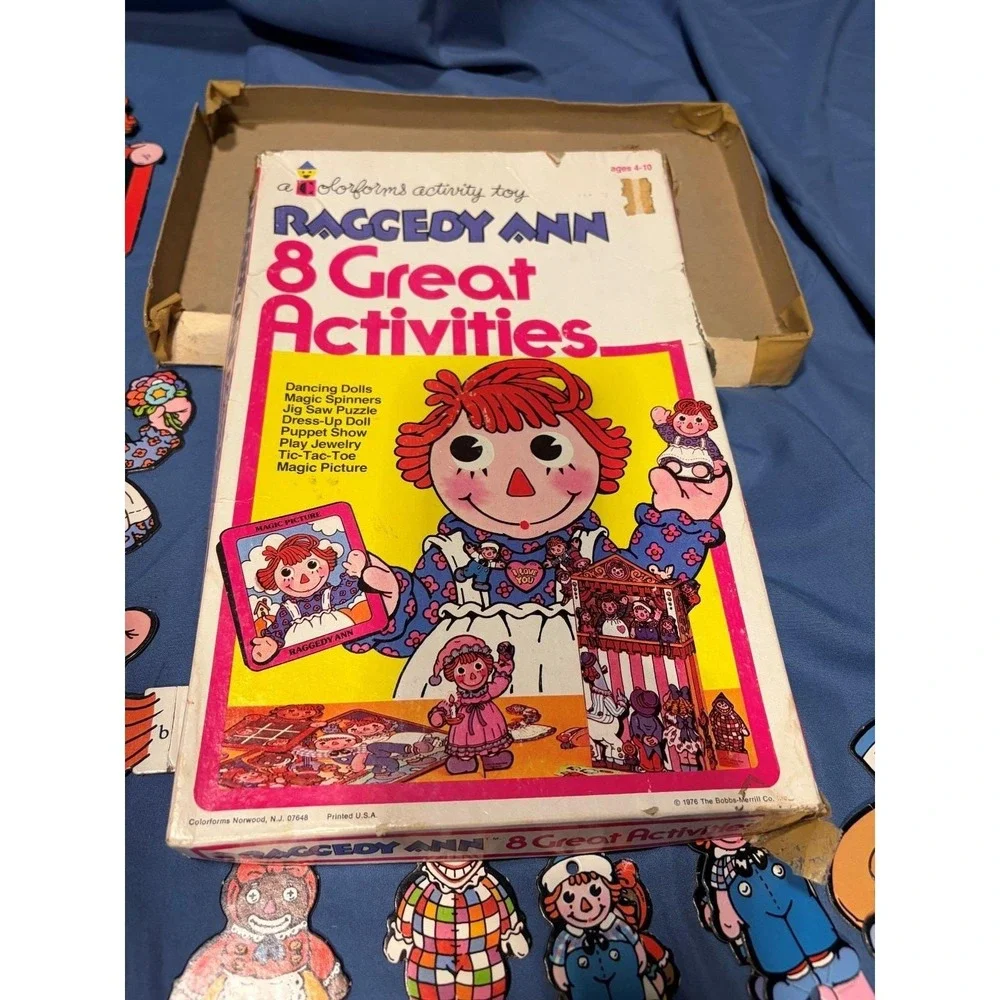 1976 Vintage Raggedy Ann 8 Great Activities Play Set